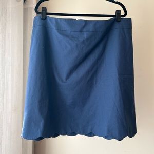 Talbots Navy Blue Scallop Hem A-Line Skirt